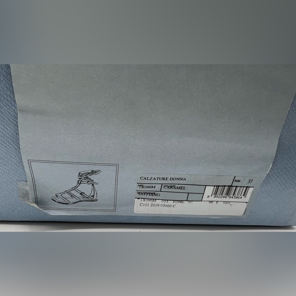 NIB Prada Women's Brown Leather Gladiator Sandals 1X096M With Silk Scarf Size 37 - Picture 15 of 16